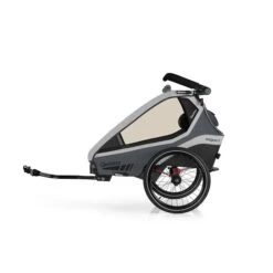 Qeridoo Kidgoo 1 Fahrradanhänger Steel Grey Mit Joggerfunktion -Minymo Verkäufe 003 kidgoo1 sg trailer steelgrey