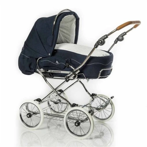 HESBA Condor Coupe Kinderwagen Außen 503 Innen 173 Räder Weiß 25 Cm, Ledergriff Hellbraun -Minymo Verkäufe condor coupe 250eva fb503 173 lg lightbrown