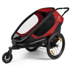 Hamax Outback Fahrradanhänger Rot/Schwarz Inkl. Deichsel & Buggyrad -Minymo Verkäufe ham400064 hamax outback one red black rad